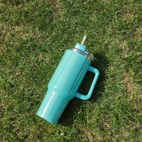 Large Capacity Double-layer Stainless Steel Vacuum Insulation Cup (Option: Green)